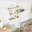RICHFOCUS Floating Shelves for Wall, 24 inch Solid Wood Picture Ledge Shelf for Wall Storage, Nursery Book Shelves with Lip for Living Room Bathroom Bedroom Kitchen, Set of 3, Carbonized Black