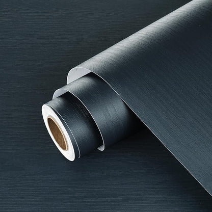 Wallercity Navy Blue Wood Grain Countertop Contact Paper Waterproof 15.8"x236" Kitchen Wallpaper Wood Contact Paper Peel and Stick Counter Top Wrap Faux Wooden Wallpaper for Bedroom Cabinet Vinyl