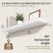 32 Inch Floating Shelves | 6.5 Inch Deep White Floating Shelves Set of 2 | 32