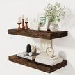 12 Inch Deep Floating Shelves, 24 x 12 Floating Shelf for Books, Rustic Wood Deep Wall Shelves for Home Storage & Display, 2