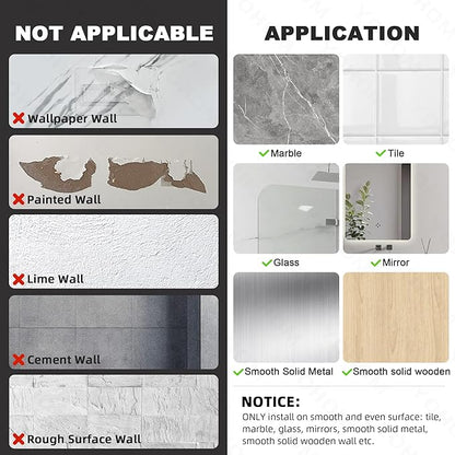 YOHOM Gray Adhesive Floating Shelf No Drilling for Bathroom Tile Wall Stick on Shower Shelf Rack Organizer 14.96inch