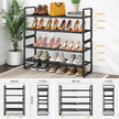 SNTD Shoe Rack - Expandable Shoe Organizer for Closet, Adjustable Metal Shoe Shelf Storage, Stackable Long Shoe Stand Holder for Garage, Entryway, Door Entrance (Black, 4-Tier)