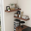 Deep Floating Shelves | 36 Inch Walnut Floating Shelves Set of 2 | 12 Inch Deep Rustic Wood Shelves for Wall | 36