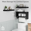 QEEIG Bathroom Floating Shelves for Wall - Shelf Over Toilet Paper Storage Farmhouse 16 inch Set of 3, Black (028-40B3)