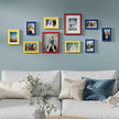 Vittanly Picture Frames Set of 10, Picture Frames Collage Wall Decor with Two 8x10, Four 5x7 and Four 4x6 Photo Frames, Gallery Wall Frame Set for Wall or Tabletop Display, Red, Yellow and Blue