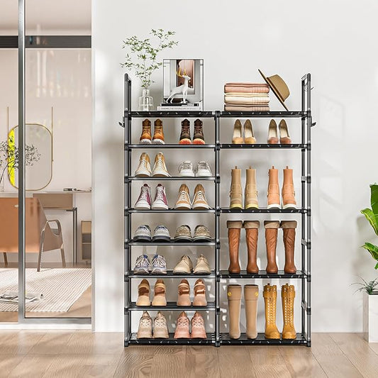 OYREL Shoe Rack Organizer 8 Tiers, Tall Shoe Racks Shelf Storage, 26-32 Pairs Vertical Large Rack,Stackable Shoes Racks for Entryway, Closet, Garage