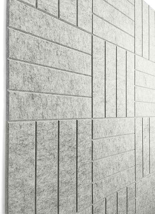 11.18" Square Acoustic Panels 12-Pack - Sound Absorbing Wall Panels, Noise Reducing Soundproof Decorative Felt Tiles for Home Office, Studio, Living Room - Gray Marble