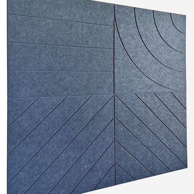 21.65" Large Square Acoustic Panels 4-Pack - Sound Absorbing Wall Panels, Noise Reducing Soundproof Decorative Felt Tiles for Home Office, Studio, Living Room - Denim Blue