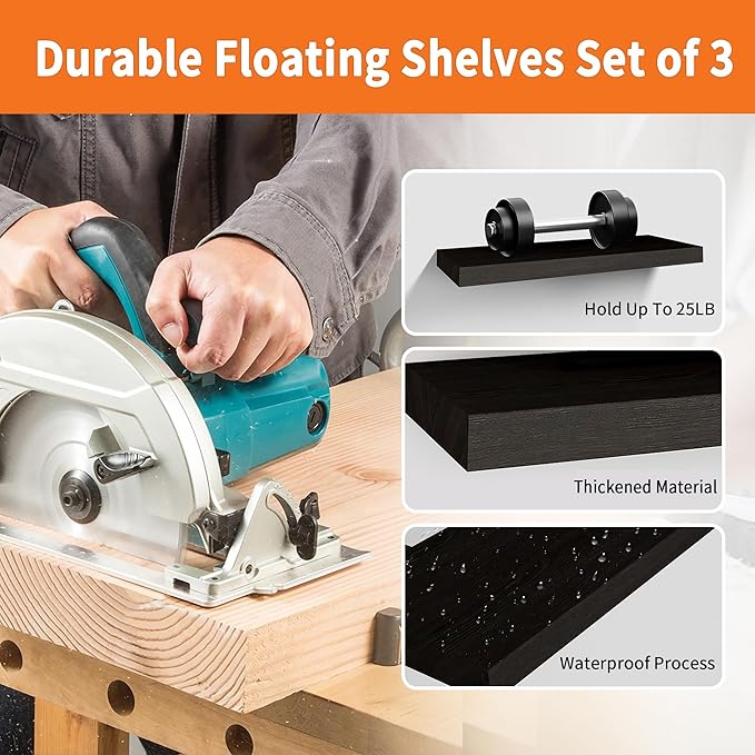 Floating Shelves for Wall Set of 3, 36