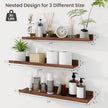 Axeman Picture Ledge Shelf | 24 Inch Walnut Floating Shelves Set of 3 | Rustic Wood Wall Shelves with Lip | 24
