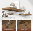 24 Inch Floating Shelves, 12 Inch Deep Floating Shelves for Wall, Floating Shelf with Invisible Brackets, Deep Shelves for Bathroom, Bedroom, Living Room, 2 Pack, Brown