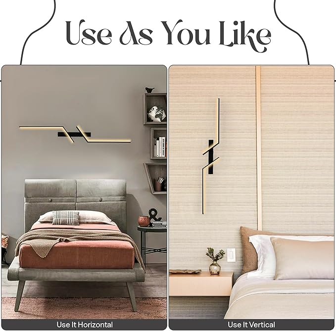 1-Pack Battery Operated Wall Sconce - 39 Inch Rechargeable Sconces Decor - Wireless Light with Remote Control and Timer - Modern Black Battery Powered Fixture for Hallway Wall Decor