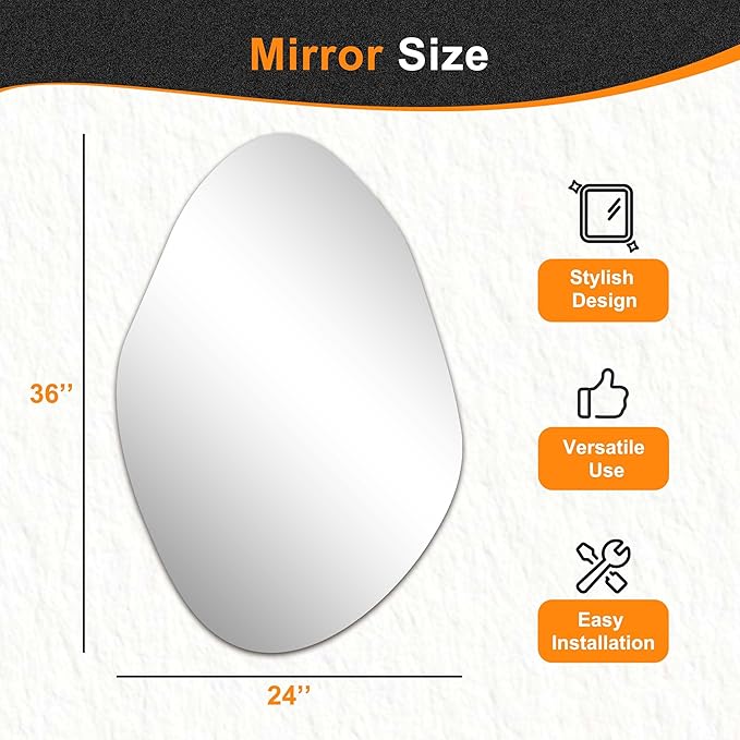 Delma Irregular Wall Mirror, 36