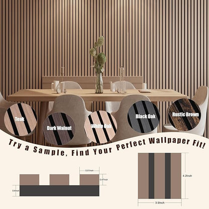 Mollywell Wood Panels for Wall, Time-Saving Installation, Versatile Wood Slat Wall Decor, Enhanced Acoustic & Sound Proof Fluted Design for Home & Office, Sample Pack, 4.2x3.9 Inch