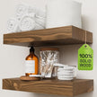 BAOBAB WORKSHOP Solid Wood Floating Shelves for Wall 12 Inch Wide, Small Wooden Shelf Kitchen, Bathroom Shelves for Room Wall Mounted Rustic Farmhouse, Walnut Floating Shelves, 12W × 6.7D, Set of 2