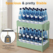 2 Pack Under Sink Organizer, Under Bathroom Cabinet Organizer with Hooks Hanging Cup, Multi-Purpose Storage Shelf for Kitchen Bathroom (Green, 12.8 Inch)