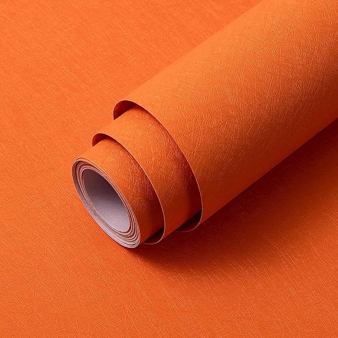 Abyssaly Orange Peel and Stick Wallpaper Removable Self Adhesive Wallpaper Embossed Silk Textured Contact Paper Home Decorativon for Cabinet Countertop Wall Shelf Liner Paper 15.7