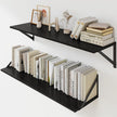 Heimlove Black Deep Floating Shelves for Wall, 32W x 8D Wood Wall Shelves Set of 2, Wide Floating Bookshelf for Living Room, Kitchen, Office, Bedroom and Decor Storage, with Metal Bracket - Black