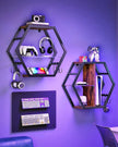 Hexagon Floating Shelves Set of 2, 18.9