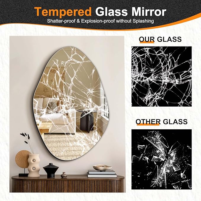 Delma Irregular Wall Mirror, 36
