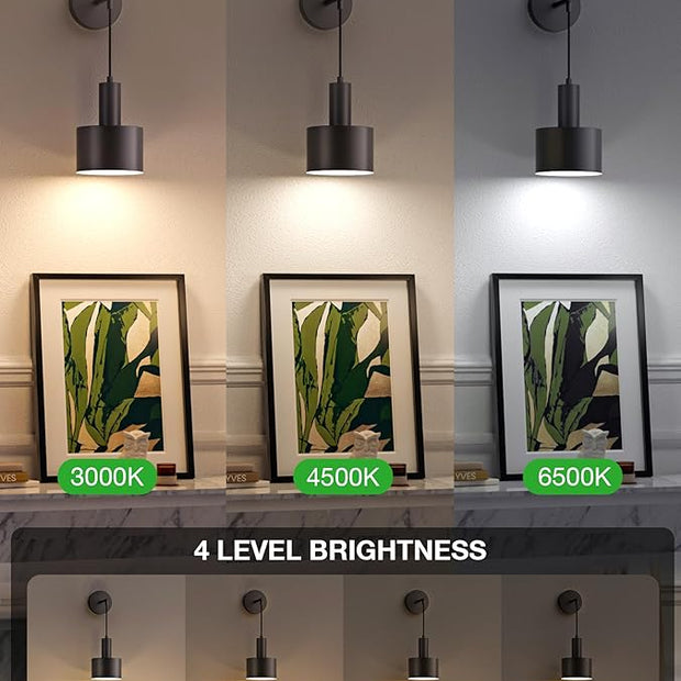 NIORSUN Battery Operated Wall Sconce Set of 2, Black Wireless Rechargeable Wall Lights with 5200mAh Dimmable Detachable Bulbs and Remote, 9 Colors Sconces Wall Decor for Bedroom Living Room Hallway
