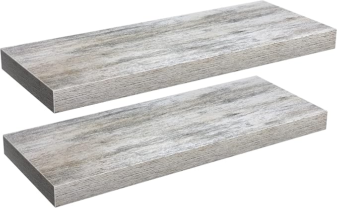 Sorbus Floating Shelves - 2 Pack 24 X 9 Inch Rustic Blue Wall Shelves for Bedroom, Kitchen, Living Room, Bathroom Shelves, Home Decor - Extra Long Floating Shelf for Trophy, Books Frames, Toilet Paper