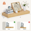 Heimlove 24 x 12 Inch Deep Floating Shelves Wall Mounted with Invisible Brackets,Storage Hanging Shelf for Wall Decor in Bathroom, Bedroom, Toilet, Kitchen, Living Room, Office Set of 1 (Oak)