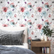Floral Peel and Stick Wallpaper, Watercolor Flowers Contact Paper 17.5