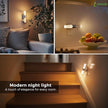 L LOHAS LED Night Light, Night Lights Plug into Wall, 3000K Soft White, 0-100LM Adjustable Brightness, 180° Rotating Plug in Night Light with Auto Light Sensor for Bathroom, Bedroom(Matte White)