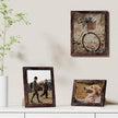 Vittanly 4x6 Picture Frames Set of 9, Shatter Resistant Plexiglass, Display 3.5x5 Pictures with Mat or 4x6 without Mat, Photo Frames for Wall or Tabletop, Engineered Wood, Brown