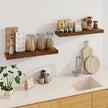 Fun Memories Floating Shelves for Wall, 32Inch Floating Shelves Set of 2, Hanging Shelf with Invisible Brackets, Wood Shelves for Living Room, Bedroom, Kitchen, Brown