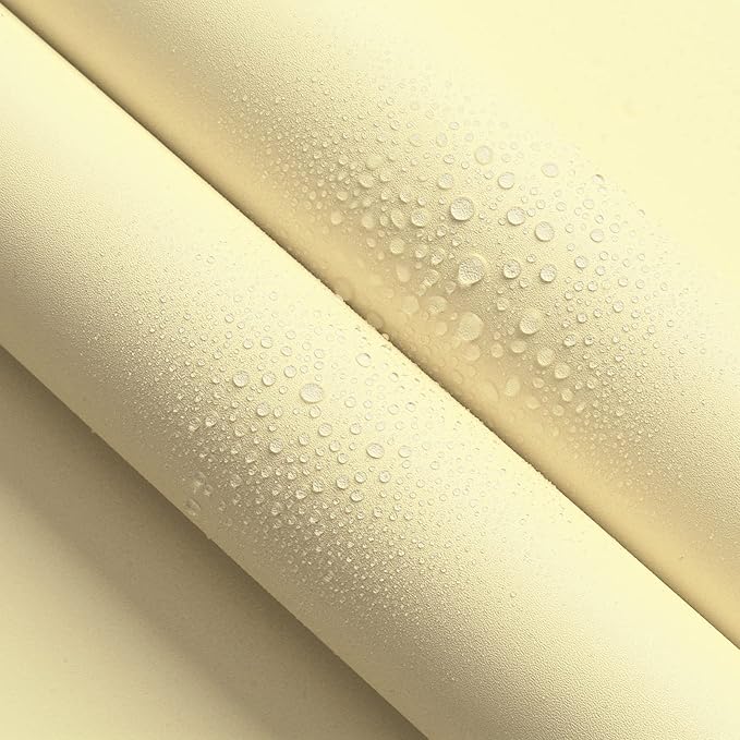 HeloHo Solid Light Yellow Wallpaper 394"X15.7" Matte Textured Contact Wallpaper Peel and Stick Self Adhesive Removable Wallpaper Waterproof Paper for Living Room Bedroom Decor