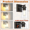 Wall Sconces Set of Two, Oil Rubbed Bronze Wall Scone with Switch, Bedside Wall Lamps, Sconces Decor Set, Bedroom Sconces, Modern Bathroom Light Fixtures with Clear Glass Shade
