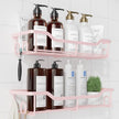 Kitsure Shower Caddy Large - Adhesive Shower Organizer, Stainless Steel Shelf for Inside Shower, No Drill Bathroom Organizers and Storage, Home Decor Accessories, 2 Pack, Pink