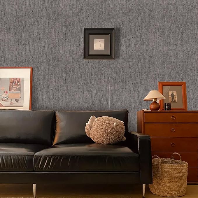 Yancorp 16"x394" Textured Fabric Wall Paper Faux Grasscloth Peel and Stick Wallpaper Self-Adhesive Linen Removable Cabinets Counter Top Liners