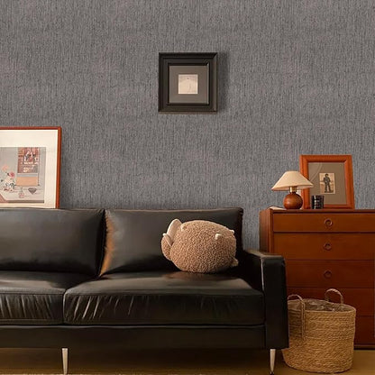 Yancorp 16"x394" Textured Fabric Wall Paper Faux Grasscloth Peel and Stick Wallpaper Self-Adhesive Linen Removable Cabinets Counter Top Liners