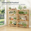 HOOBRO Bamboo Storage Shelf, 4-Tier Freestanding Shelving Unit, Multifunctional Storage Rack with Back Panel, 23.6 x 10.2 x 39.4 inches, for Bathroom, Living Room, Balcony, Kitchen, Natural YL95CJ01