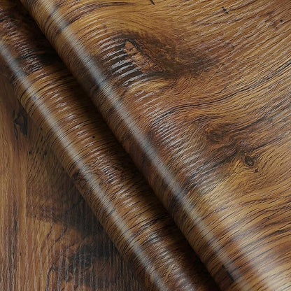 Dimoon Wallpaper 118"x15.7"Wood Contact Paper Brown Waterproof Wood Peel and Stick Wallpaper Thicken Texture Wood Wallpaper Removable Yellow Rustic Wood Grain Self-Adhesive Vintage Cabinet Table Roll