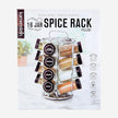 Kamenstein 16 Jar Montauk Revolving Countertop Spice Rack Organizer with Spices Included, FREE Spice Refills for 5 Years, Chrome with Black Caps