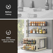 3 Pack Magnetic Spice Rack Organizer, Space Saver for Refrigerator and Whiteboard, Metal Fridge Shelf for Kitchen and Classroom, Black