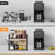2 Tier Kitchen Counter Shelf Organizer, Coffee Bar Station Organizer for Countertop，Space Saving Spice Rack, Desk Shelf Riser, Coffee Bar Accessories(Rustic Brown, Medium) | Organizer, Coffee Bar Station, Space Saving, Spice Rack, Desk Shelf Riser