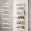bukfen Over the Door Pantry Organizer, 6-Tier Adjustable Basket Kitchen Pantry Door Organization and Storage, Heavy-Duty Metal Hanging Kitchen Spice Rack, D6.3 x W17.32 x H50.60 inch, 1 Pack