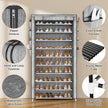 VTRIN Tall Shoe Rack with Cover, 10 Tier Shoe Organizer Storage for 50-55 Pairs Shoes and Boots Large Capacity Shoe Shelf with 8 Pockets Free Standing Shoe Rack for Closet, Entryway, Garage, Printing