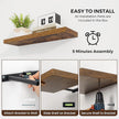 Dreamland 48 Inches Floating Shelves for Wall, 9.3 Inch Deep Floating Shelves Set of 2, Large Display & Storage Shelf, Wall Shelf for Bathroom Bedroom Living Room Kitchen Office,Rustic Brown