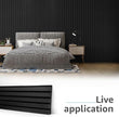 Art3d 6-Piece Wood Slat Acoustic Panels for Stylish Decor and Noise Reduction, 3D Textured Panel for Ceiling and Wall, Matte Black