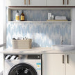 WENMER Blue Striped Wallpaper, Geometric Peel and Stick Wallpaper, 17.7''×118'' Blue and White Contact Paper, Self Adhesive Removable Wall Paper for Bathroom Cabinets Kitchen