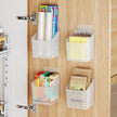 NiHome 4-Pack Plastic Wall Mount Storage Caddy for RV/Camper Storage and Organization, Self Adhesive Cabinet Door Organizer for Bathroom/Kitchen, Camper Must Haves & Small Item Organization