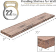 Sorbus Floating Shelves for Wall - 35 Inch Long Bathroom Shelves, Wall Decor for Bedroom, Kitchen, Living Room & Book Storage - Mounted Floating Shelf with Invisible Brackets (Mahogany, 3 Pack)