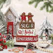 Marsui 4 Pcs Christmas Gingerbread Table Decorations Gingerbread Man Wooden Sign Blocks Rustic Xmas Tiered Tray Decor Farmhouse Holiday Christmas Decorations for Home Indoor Office Desk Mantle Shelf