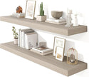 Heimlove Floating Shelves for Wall 48 Inch Long,Extra Large and Thick Wood Shelves Mounted Storage Hanging Shelf Invisible Bracket for Bedroom,Living Room,Kitchen,Office,Set of 2,Grey